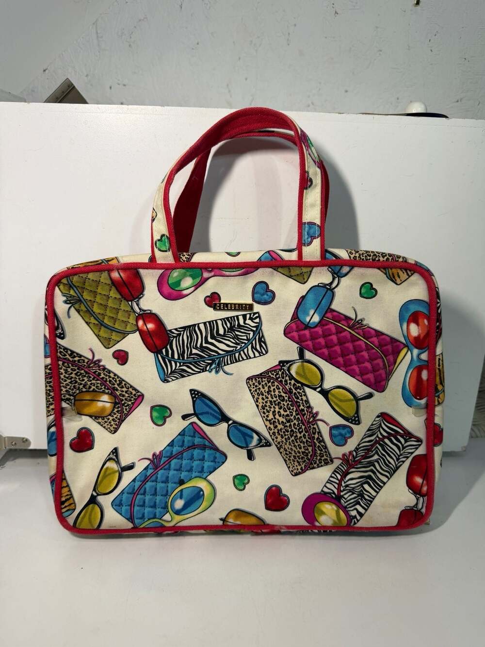 Celebrity Brand Travel Toiletry Bag with All-Over Sunglasses, Handbags Y2K